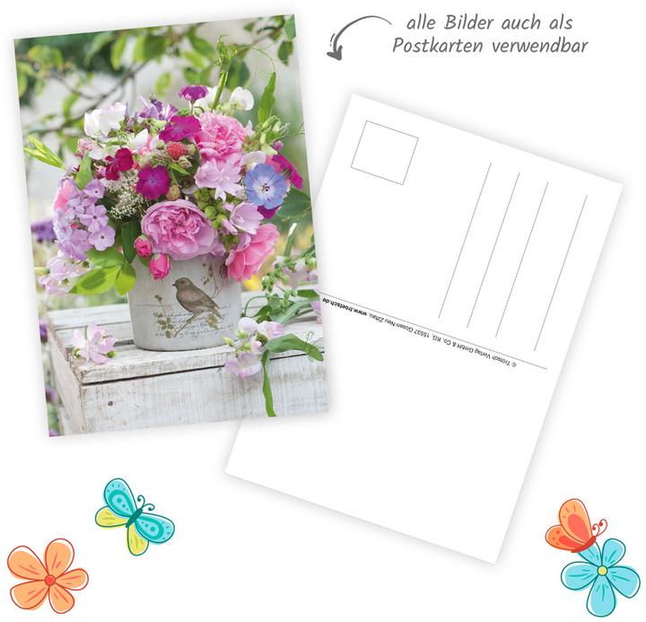 Produktbild Trtsch Notizkalender Querformat Notizkalender Blumen 2026 mit 12 Postkarten (20 x 16 cm, Deutsch)