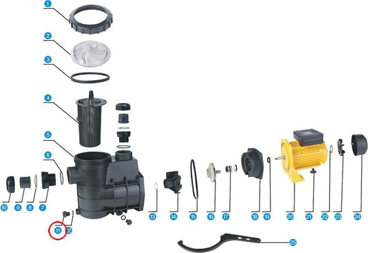 Produktbild SunSun Schwimmbadpumpe Ersatzteil HZS-550 750 Ablass Stopfen Poolpumpe Pumpe