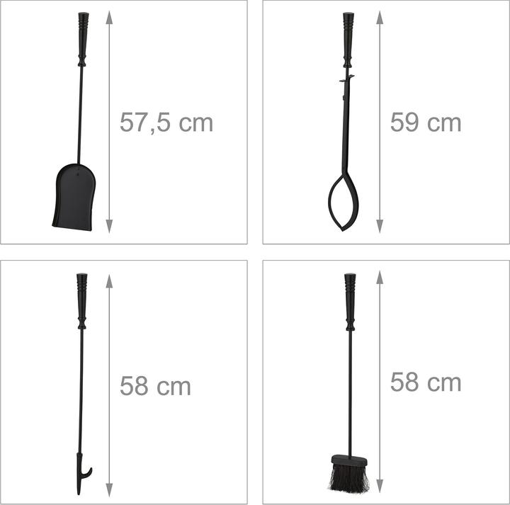 Actual product image Relaxdays 5-piece fireplace cutlery set (23 x 16 x 64 cm)