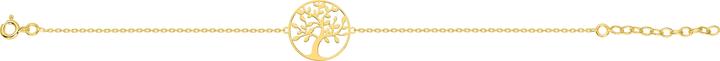 Lara Vergoldetem Messing ARMBAND - LEBENSBAUM - 16+3 CM (19 cm, Vergoldet)