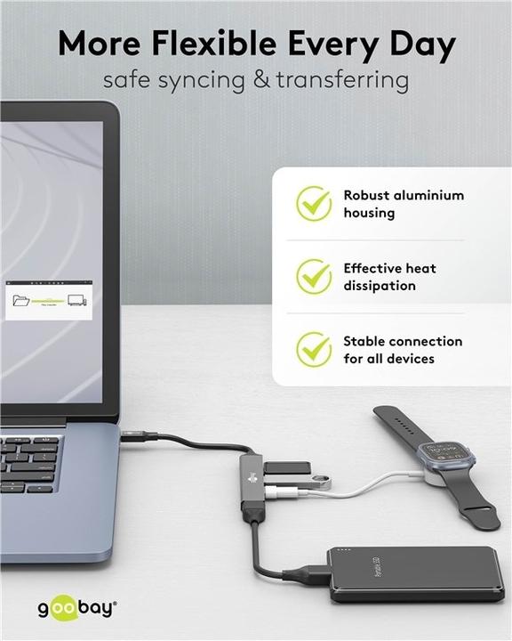Actual product image Goobay Slim (USB-C, 4 Ports)