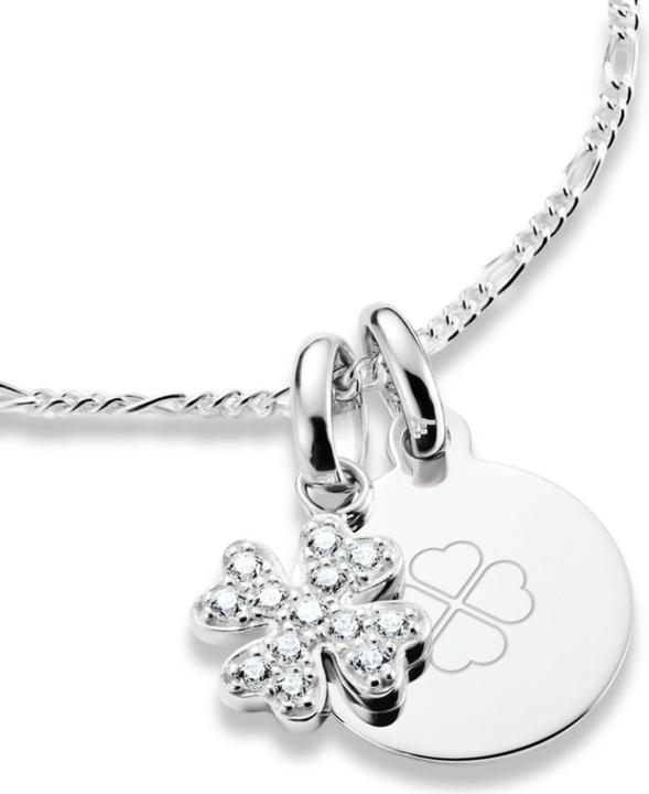 Immagine prodotto Thomas Sabo Charm-Anhänger Glücksklee mit Steinen Connect Silber (Argento)