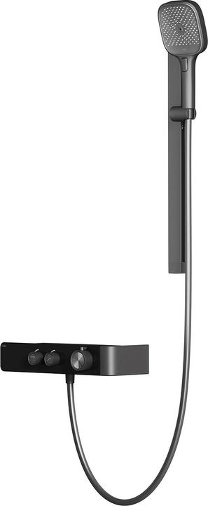 Produktbild Emke Duschset mit Thermostat Anthrazit Matt Duscharmatur Komplettset Komplette Duschset inkl 3 Strahlarte