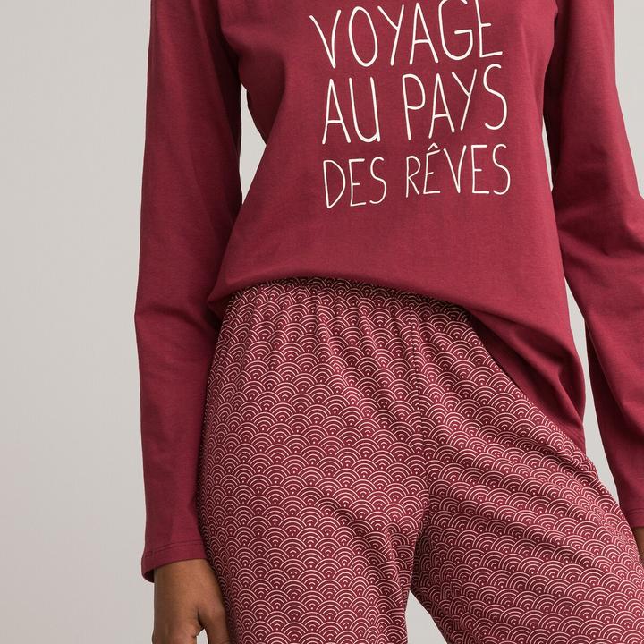 Produktbild La Redoute Collections Pyjama mit langen Ärmeln aus Baumwoll-Jersey (W32/L34)
