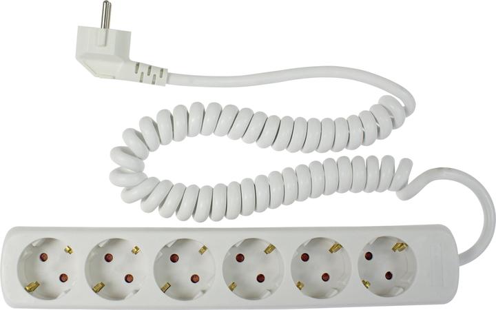 Produktbild As - Schwabe Steckdosenleiste mit Spiralkabel (6 x, CEE 7/3, 2.50 m)