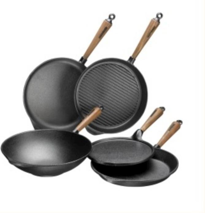Produktbild Skeppshult Gusseisen Wok Pfanne 30 cm Walnuss (30 cm, Wok Pfanne, Gusseisen)