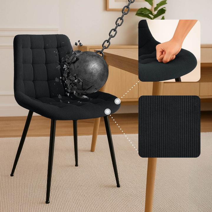 Actual product image CLP Sardna dining chair upholstered in corduroy with backrest