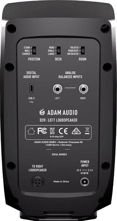 Actual product image Adam Audio D3V Black - Para monitorów (Active, Pair, 2x 70 W)