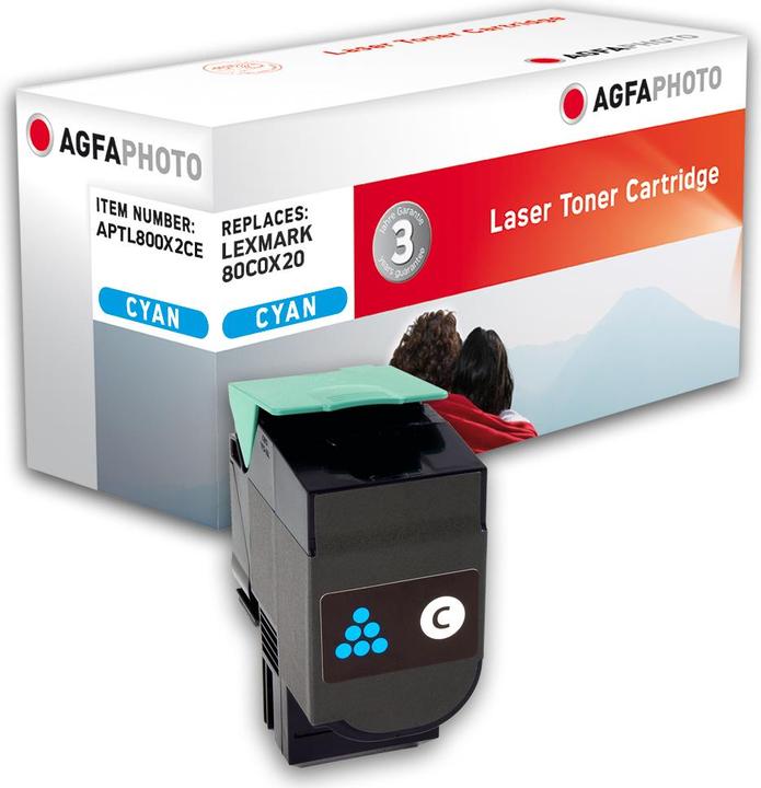 AGFAPHOTO Cyan Toner Cartridge (Alternative to: Lexmark 80C0X20, Lexmark 800X2) (C)