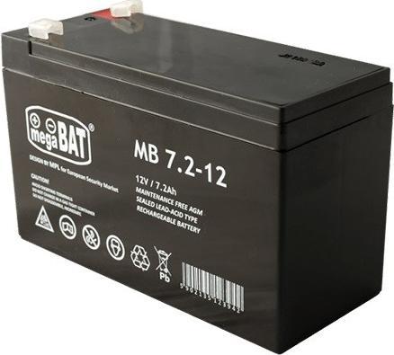 Actual product image MPL megaBAT MB 7.2-12 UPS battery Lead-acid battery VRLA AGM Maintenance-free 12 V 7 2 Ah Black