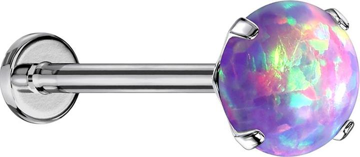 Immagine prodotto Star Piercing Labret Micro Threadless argento Opal purple set (Titanio G23, senza ottone)