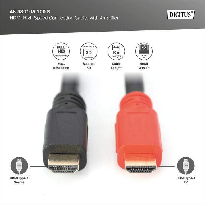 Produktbild Digitus HDMI (Typ A) — HDMI (Typ A) (10 m, HDMI)