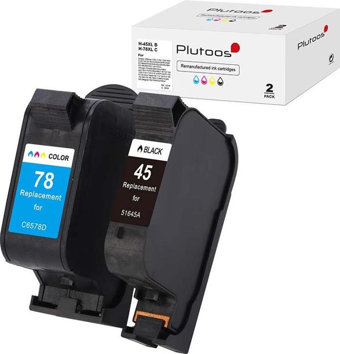 Actual product image Plutoos HP 45XL HP 78XL Cartridges XXL compatible, set of 2 BK+CL (FC, CL)