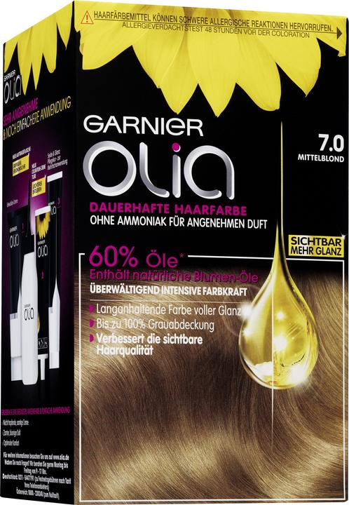 Produktbild Garnier Olia, 7,0 mittelblond, Haarfärbemittel (7.0)