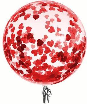 Produktbild Funny Fashion Bubble Ballon mit Herzen gefüllt