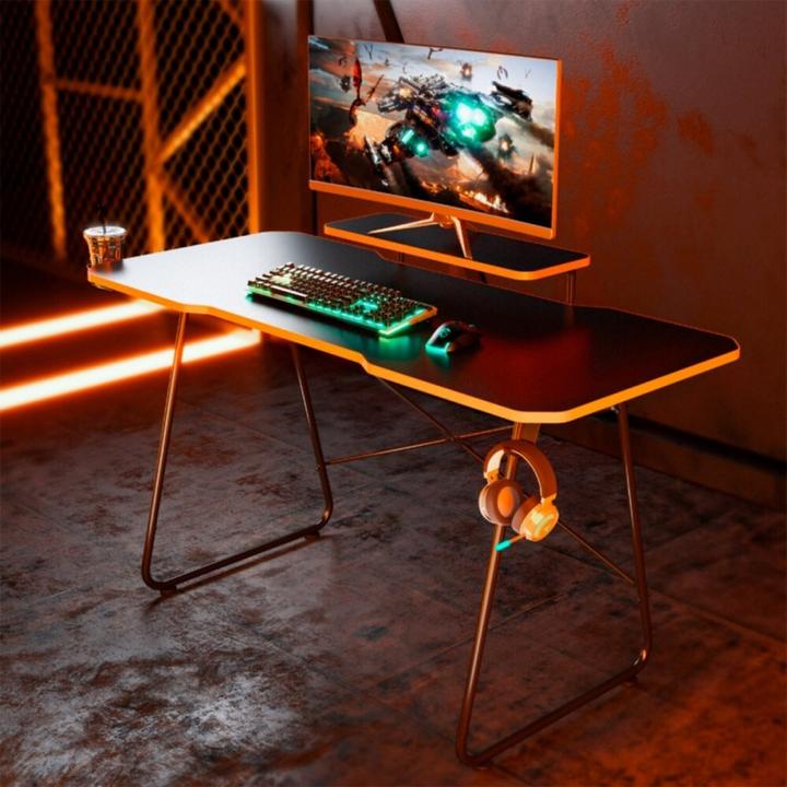 Actual product image Maclean NanoRS gaming desk with monitor shelf max. 50 kg height 850 mm Black RS170