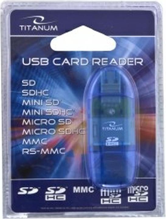 Image du produit Titanum TA101B - MMC,MS Duo,MS PRO Duo,RS-MMC,SD,SDHC,xD - Bleu - 480 Mbit/s - USB 2.0 - (USB 2.0)