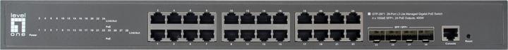 Produktbild LevelOne Switch 28x GE GTP-2871 4xGSFP 24xPoE (24 Ports)