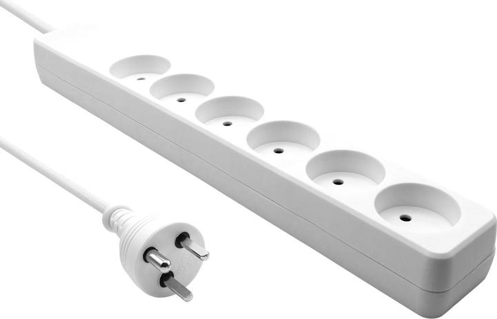 Produktbild ProXtend Danish Power Strip 6-way 1M IT White (6 x, CEE 7/3, 1 m)