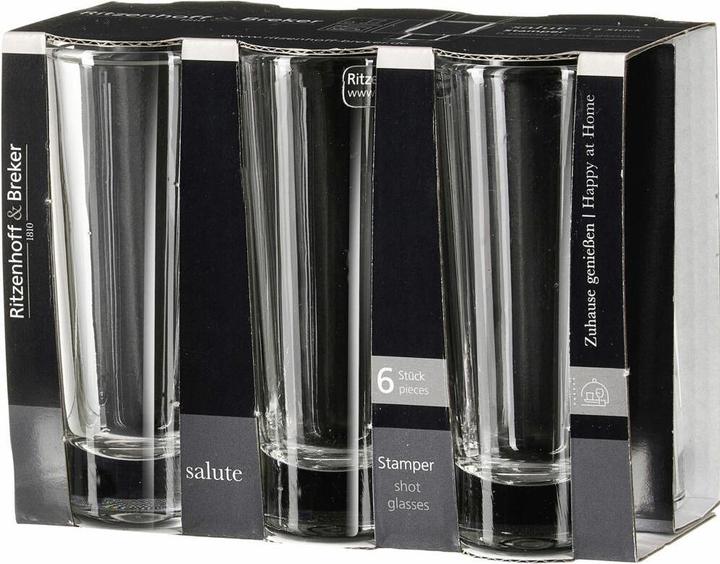 Actual product image Ritzenhoff & Breker SALUTE shot glass, 65 ml made of glass, dishwasher-safe, height: 110 mm (0.65 dl, 6 x, Shot glass)