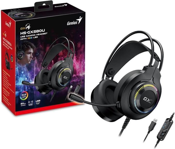 Actual product image Genius HS-GX580U Gaming Headset Black