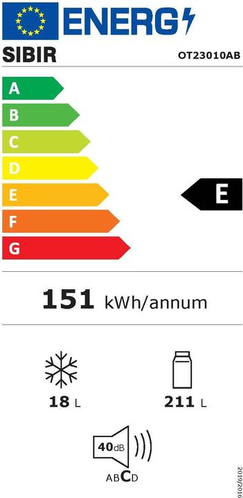 Energie-Label Sibir OT21010BL (209 l)