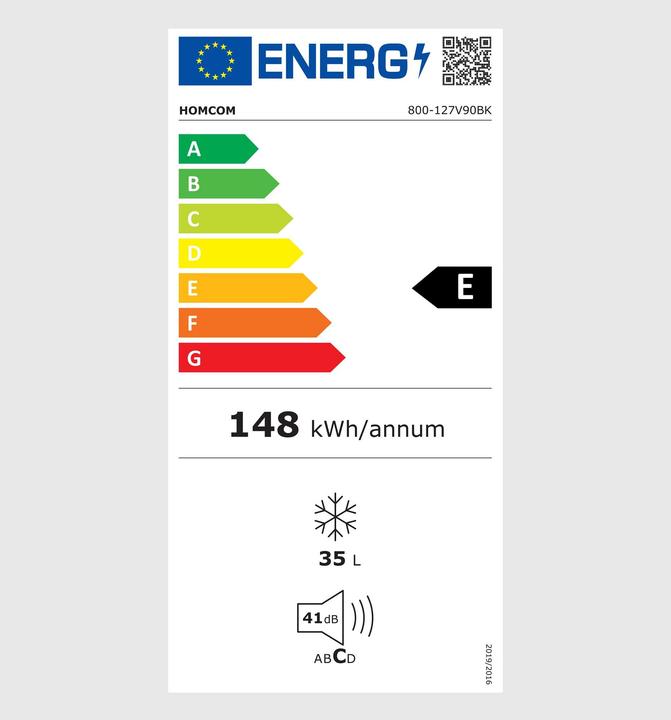 Energie-Label Jamb Mini-Gefrierschrank (35 l)