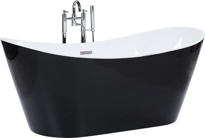 Actual product image Beliani Bathtub freestanding black oval 150 x 75 cm ANTIGUA (180 l, 75 cm, 150 cm)