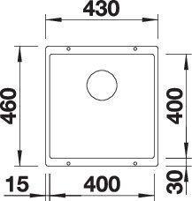 Produktbild Blanco Subline 400-U (Unterbauspüle, 43 cm, 46 cm)