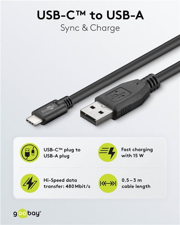 Produktbild Goobay USB-Kabel (0.50 m, USB 2.0)