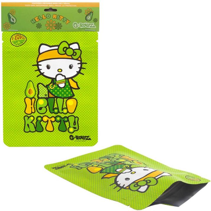 Actual product image G-Rollz Hello Kitty Avocado Smellproof Bags Hello Kitty 100 x 125mm 8pcs