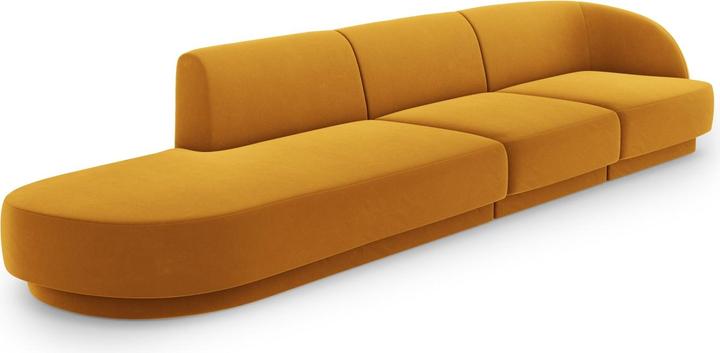 Actual product image Micadoni Left Velvet Sofa, "Miley", 4 Seats, 323x90x70Made in Europe (2 person sofa, 3-seater, 4-seater)