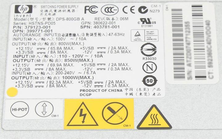 Produktbild HP DPS-800GB A (1000 W)