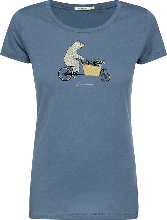 Actual product image Greenbomb Women's Bike Cargo Raccoon Loves T-Shirt (XS)