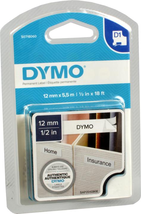 Actual product image Dymo S0718060 Permanent polyester strap (1.20 cm, White, Black)