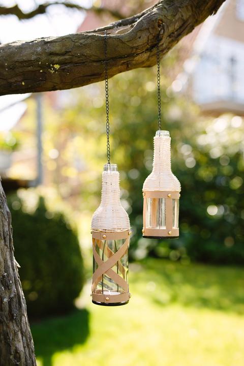 Produktbild VBS Windlicht "Flasche", Glas, Höhe 22 cm, 2 Stück (2 x)