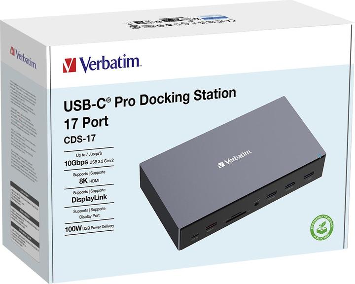 Actual product image Verbatim USB-C Pro Docking Station 17 Port CDS-17 (USB-C, 17 Ports)