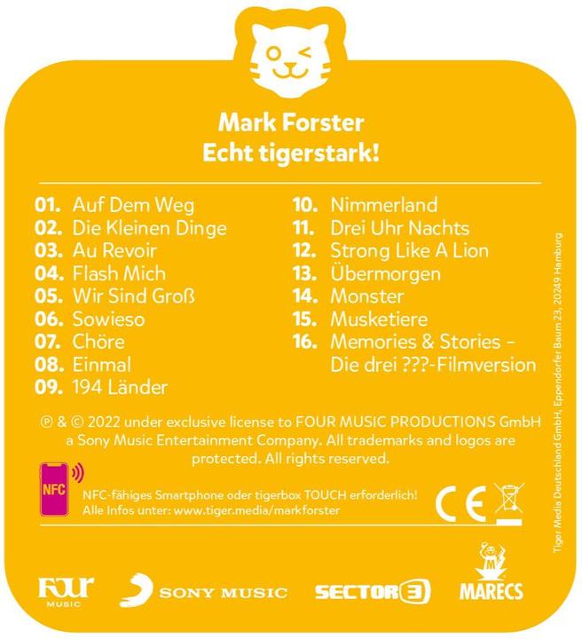 Produktbild Tigermedia tigercard Mark Forster (Deutsch)