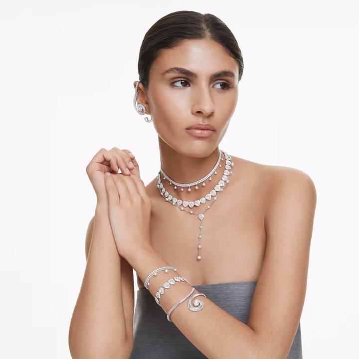 Produktbild Swarovski x Ariana Grande Armreif Kristallperle Baguette Schliff Weiss Rhodiniert (Swarovski Metall)