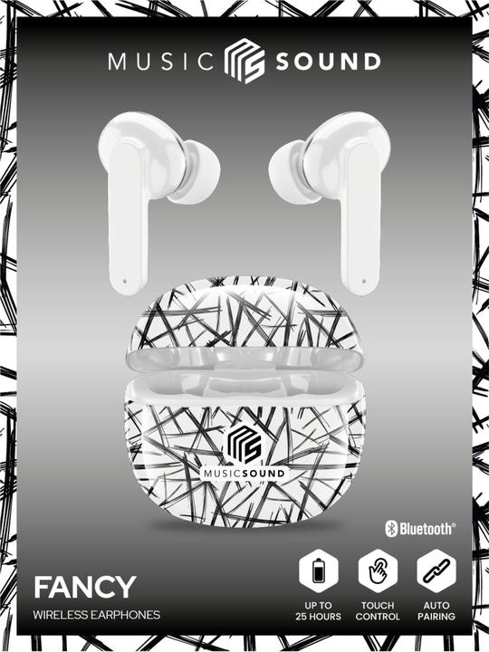 Actual product image Cellularline Music & Sound Bluetooth Earphones Fancy Lines White (5 h, Wireless)