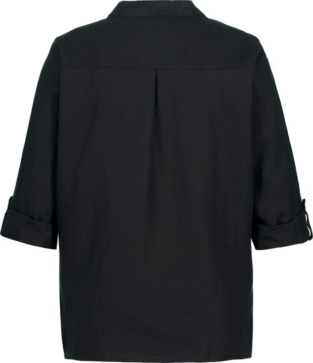 Produktbild Ulla Popken Bluse, Leinen, offener Kragen, Langarm (62)