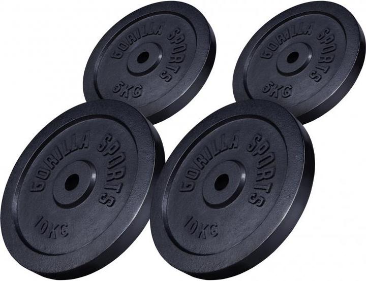 Actual product image Gorilla Sports Weight plate set (2 x 5 kg, 2 x 10 kg)