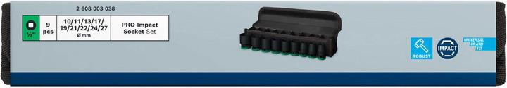 Actual product image Bosch Professional Zubehör PRO Impact socket set, 1/2", standard, 9 pcs. (19 mm, 24 mm, 22 mm, 10 mm, 21 mm, 27 mm, 17 mm, 11 mm, 13 mm)