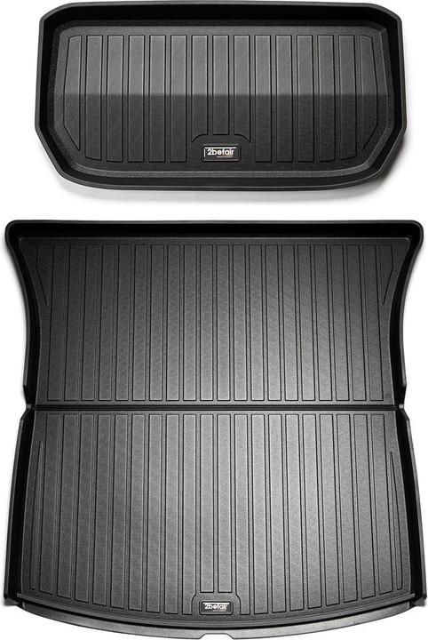 2befair Premium Gummimatten Set Kofferraum (hinten und vorne) für das Tesla Model Y (1 jeu de 2 tapis de sol)