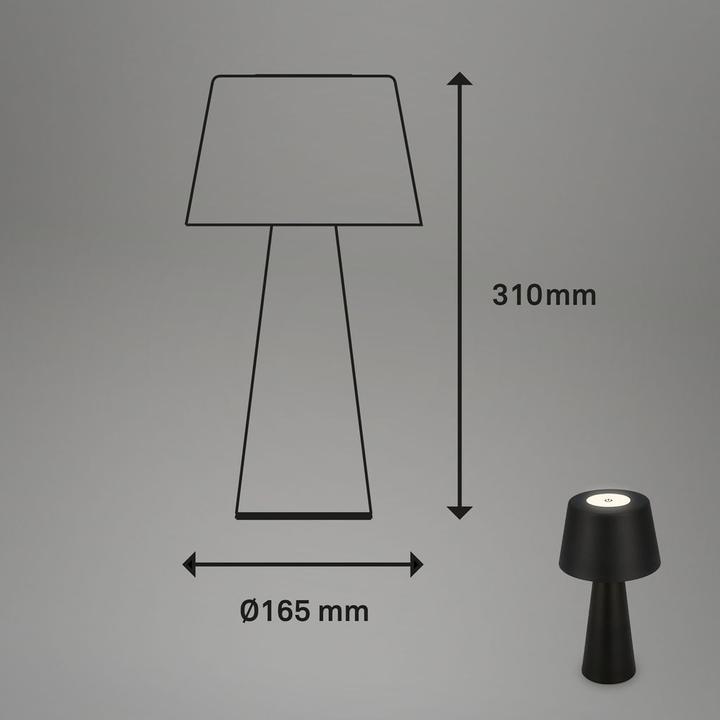 Actual product image Briloner Battery LED table lamp, black, 1xLED module/3.5W (400 lm)