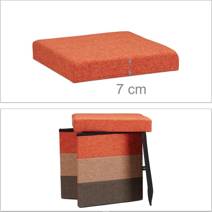 Actual product image Relaxdays Padded Striped Ottoman