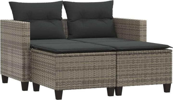 Image du produit VidaXL Canapé de jardin 2 places avec poufs