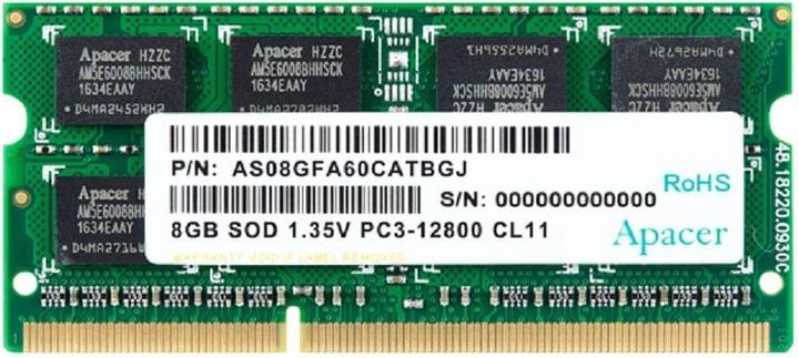 Actual product image Apacer DDR3 module 8 GB (1 x 8GB, 1600 MHz, DDR3-RAM, SO-DIMM)