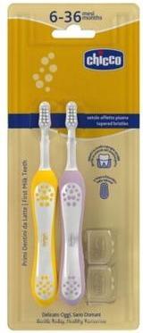 Chicco Toothbrush for 6-36 Months Purple 2 Pieces (2 x)
