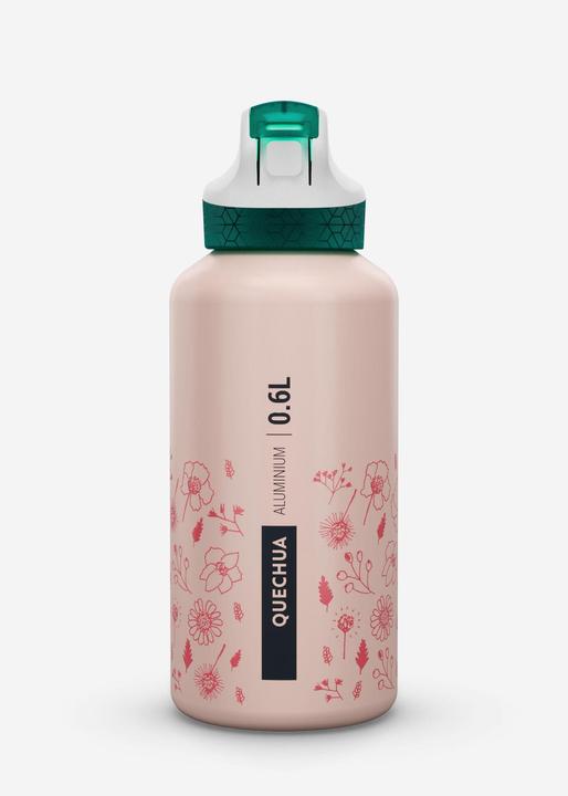 Produktbild Quechua Trinkflasche 0,6 l Schnellverschluss Trinkhalm Aluminium - 900 (0.60 l)